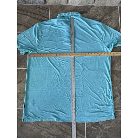 Lee Regular Fit Men's T-Shirt Size 2XL XXL Blue Heather Striped Polo Polyester - Picture 5 of 8